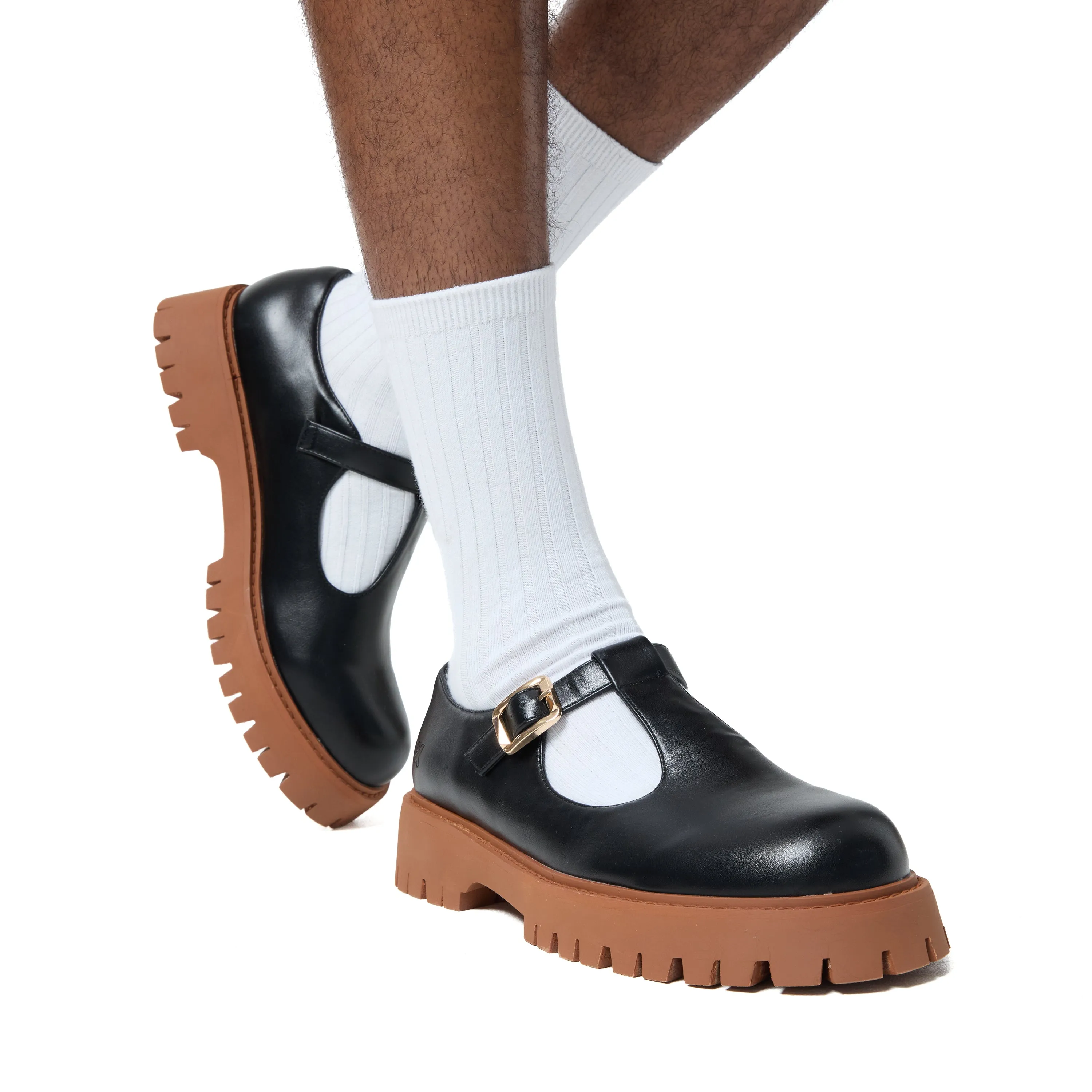 Abbot Men's Chunky Mary Janes - Black