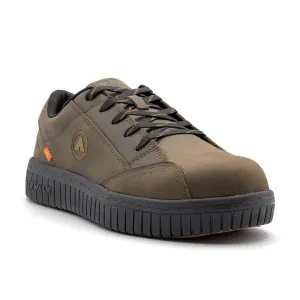 AirWalk Mens Camino MET EH SR SF Dark Coffee Leather Work Shoes
