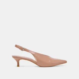 ALENNA HEELS WHISKEY CRINKLE PATENT