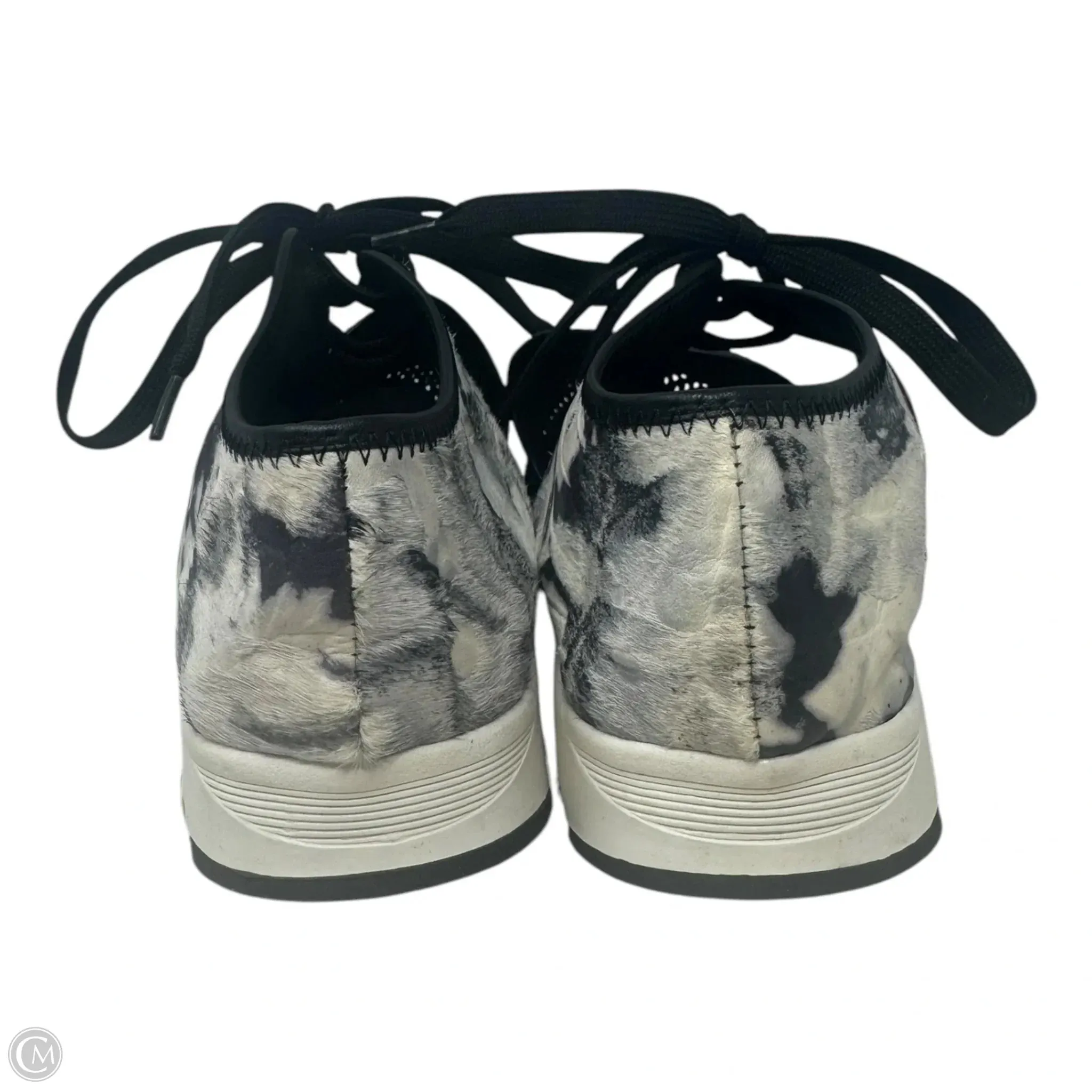 Amazing Mesh Shoes Sneakers By All Black In Black & Cream, Size: 10