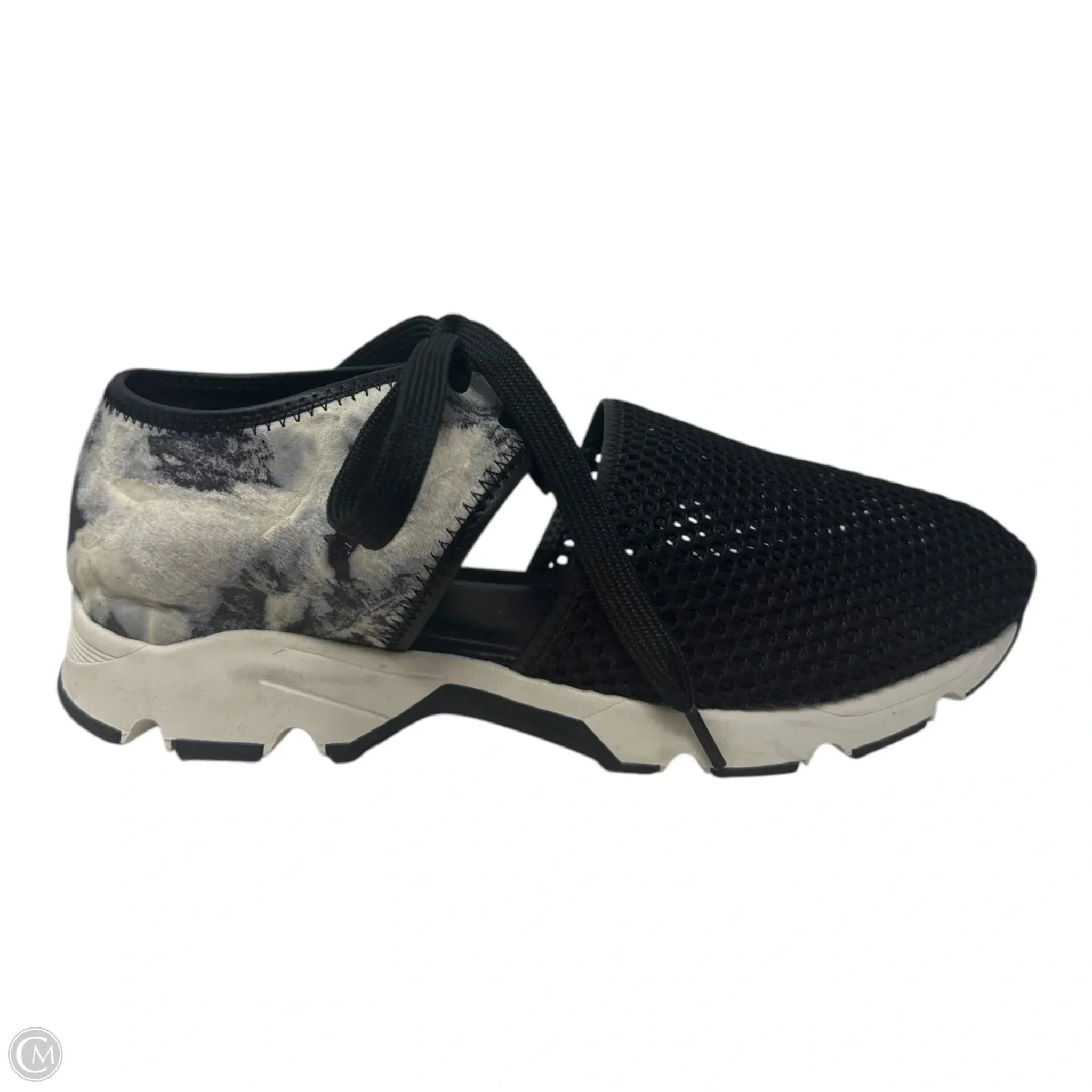 Amazing Mesh Shoes Sneakers By All Black In Black & Cream, Size: 10