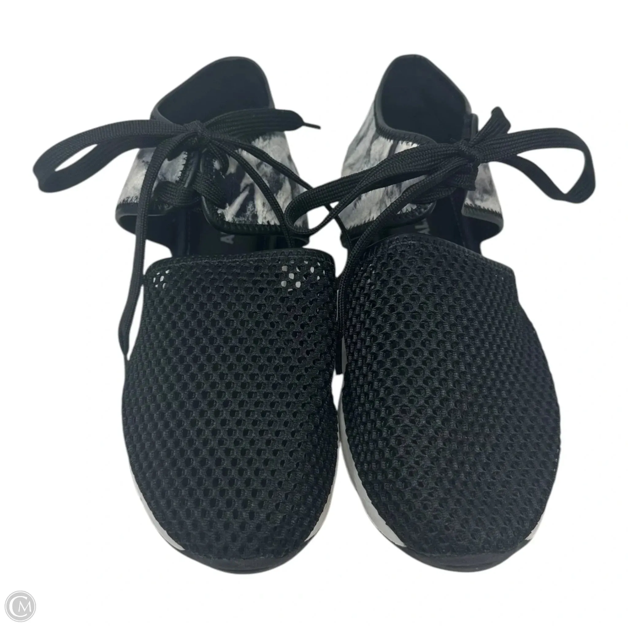 Amazing Mesh Shoes Sneakers By All Black In Black & Cream, Size: 10