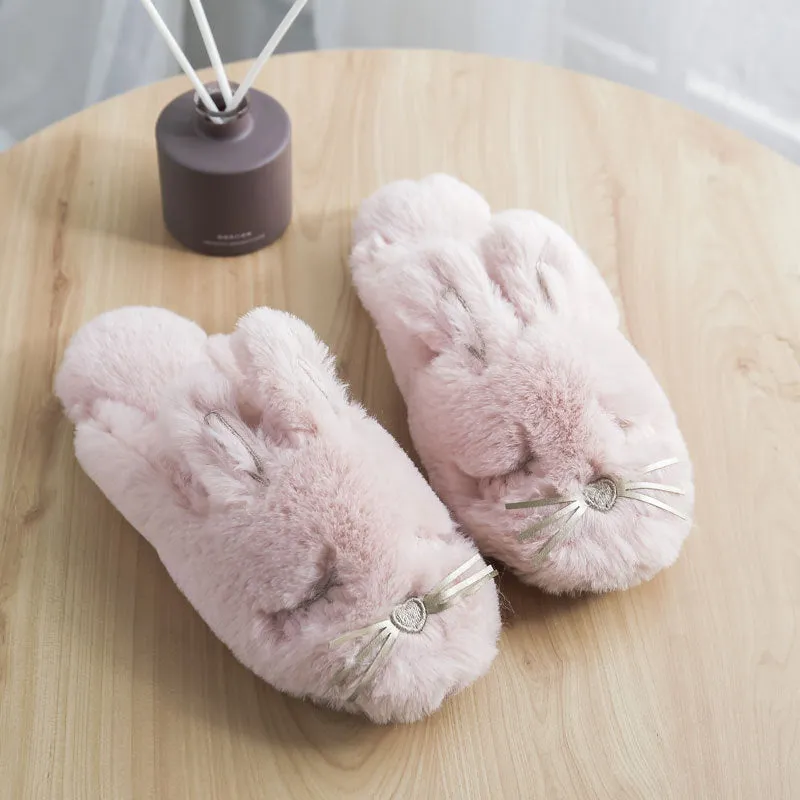 Animal Slippers Cute Rabbit Winter Comfortable Home Warmth Non-slip Cotton Drag UGG Style