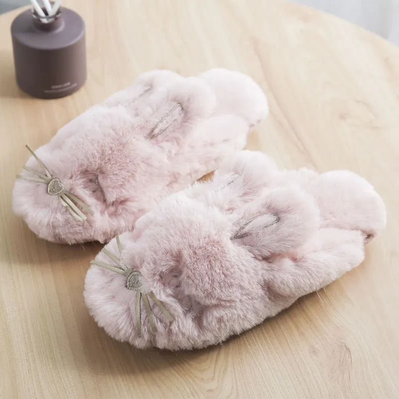 Animal Slippers Cute Rabbit Winter Comfortable Home Warmth Non-slip Cotton Drag UGG Style