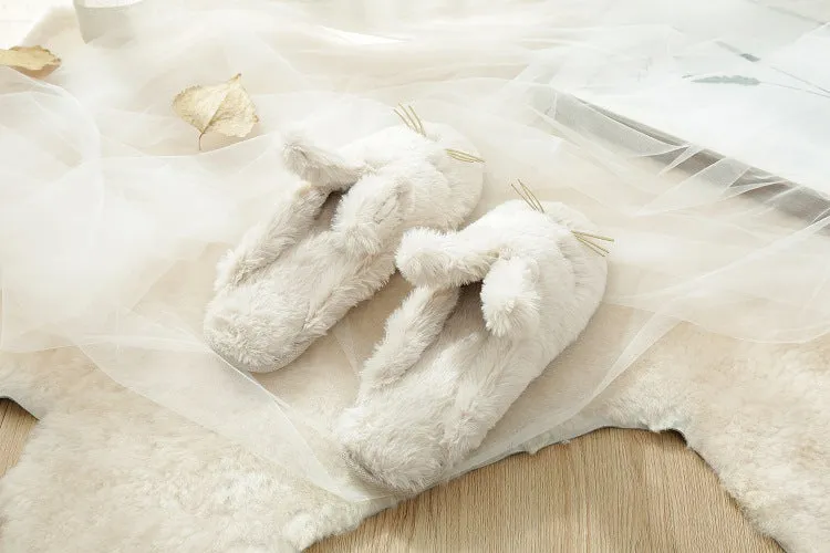 Animal Slippers Cute Rabbit Winter Comfortable Home Warmth Non-slip Cotton Drag UGG Style
