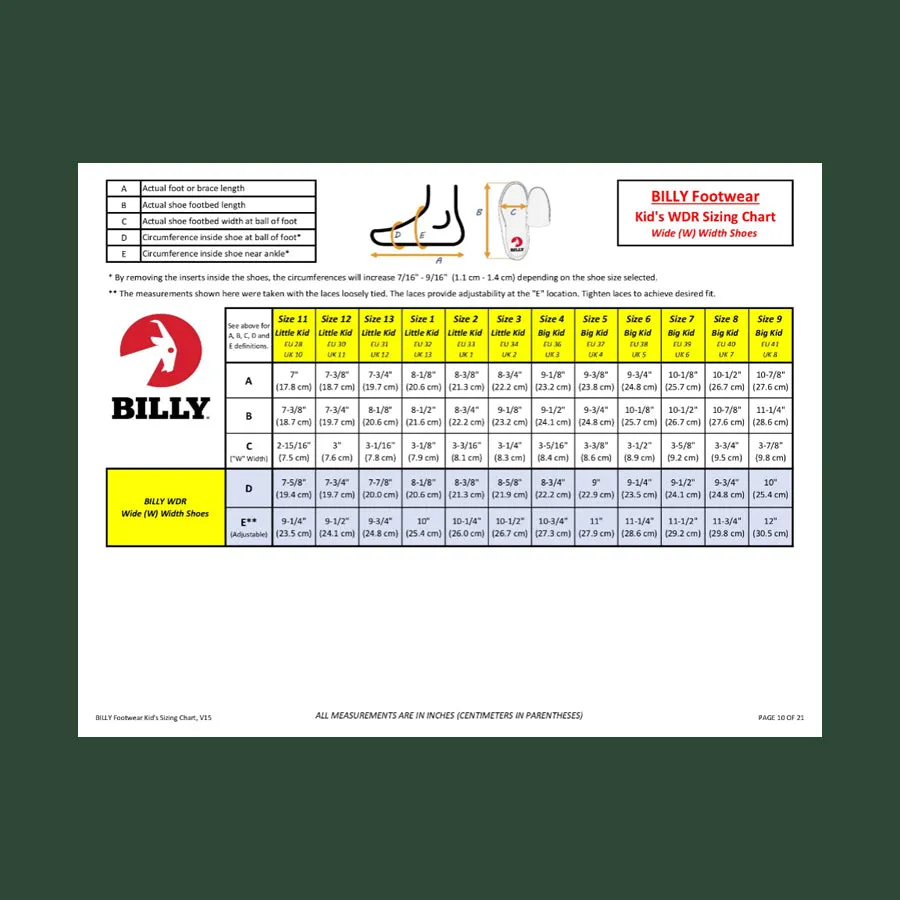Billy Big Kids' Classic High Top Wide