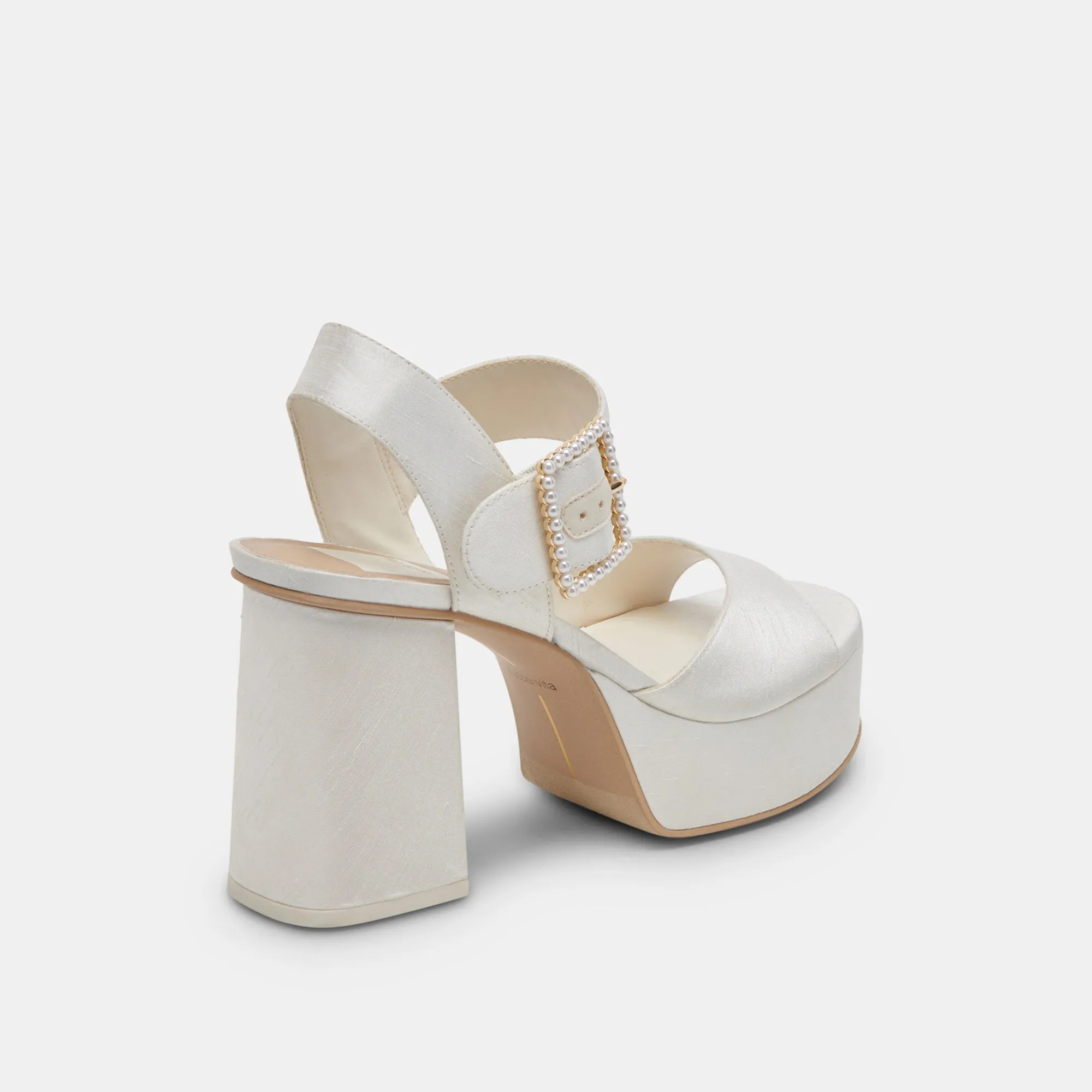 BOBBY PEARL HEELS WHITE PEARLS - re:vita