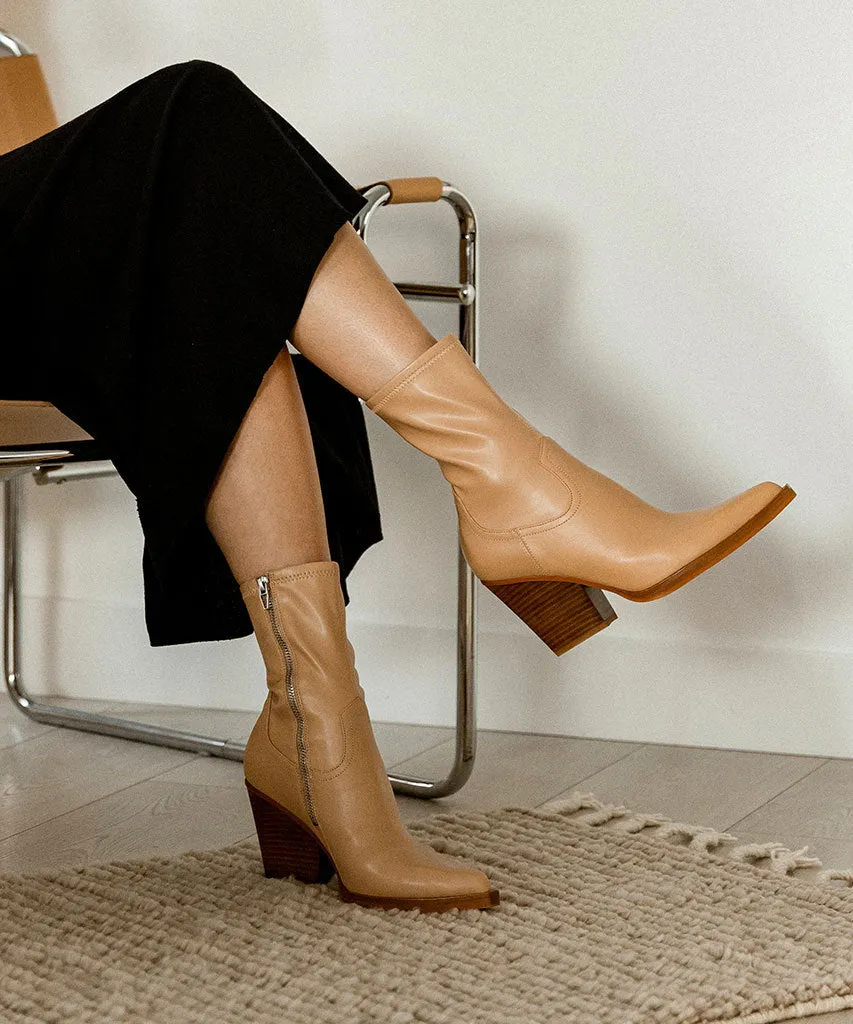 BOYD BOOTS TAN LEATHER - re:vita