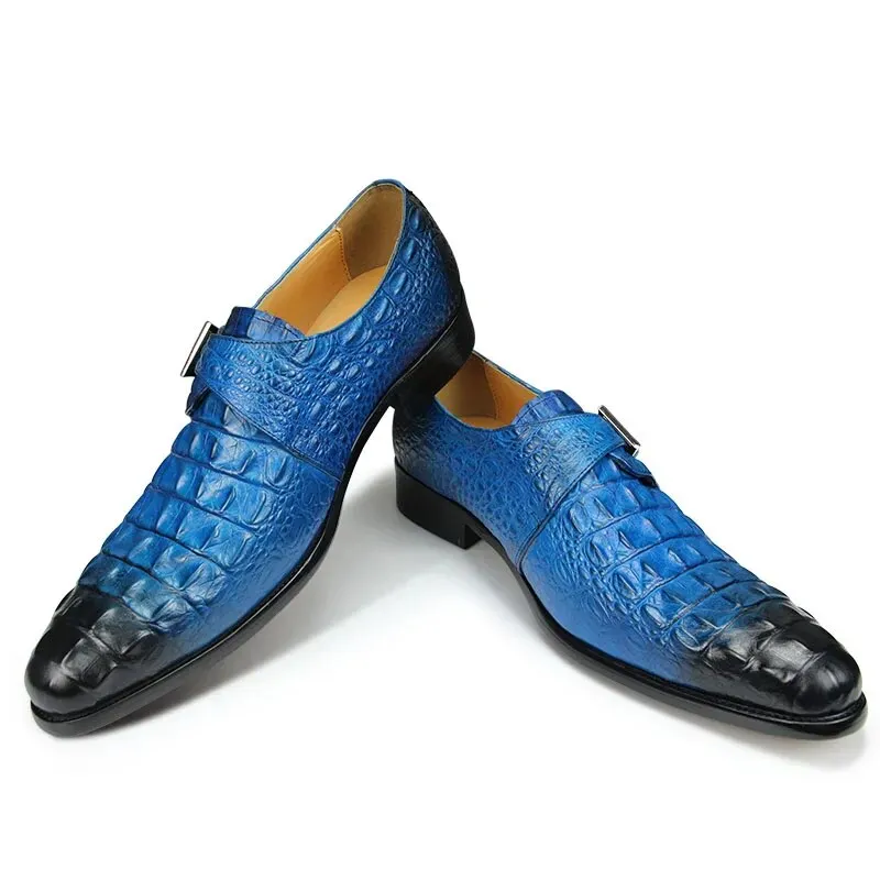 Classic Genuine Leather Shoes Crocodile Pattern Brogues Shoes