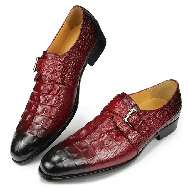Classic Genuine Leather Shoes Crocodile Pattern Brogues Shoes