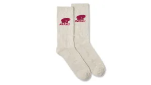 CLASSIC LOGO SOCK - OATMEAL MELANGE / GRANATA