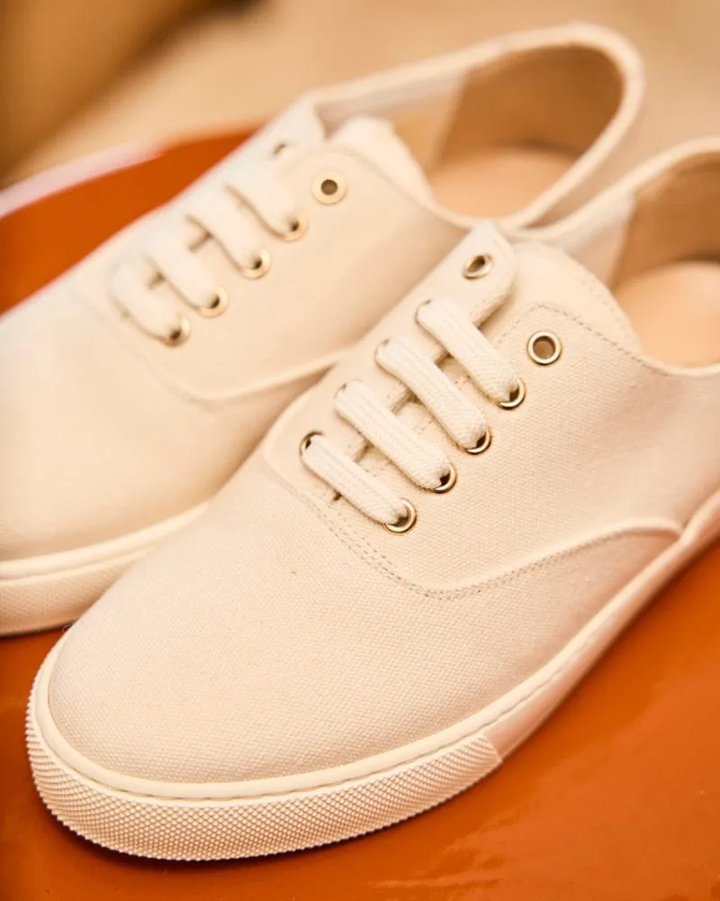 Heart Recycled Cotton Vegan Lightweight Sneakers | Ecru