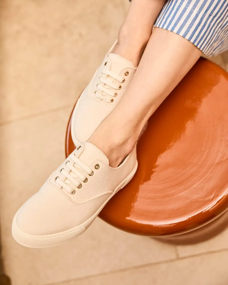 Heart Recycled Cotton Vegan Lightweight Sneakers | Ecru
