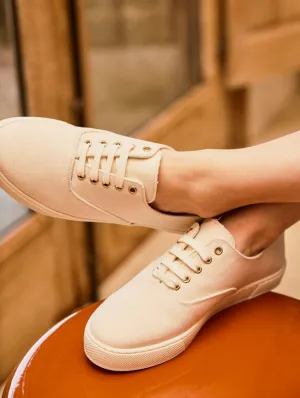 Heart Recycled Cotton Vegan Lightweight Sneakers | Ecru