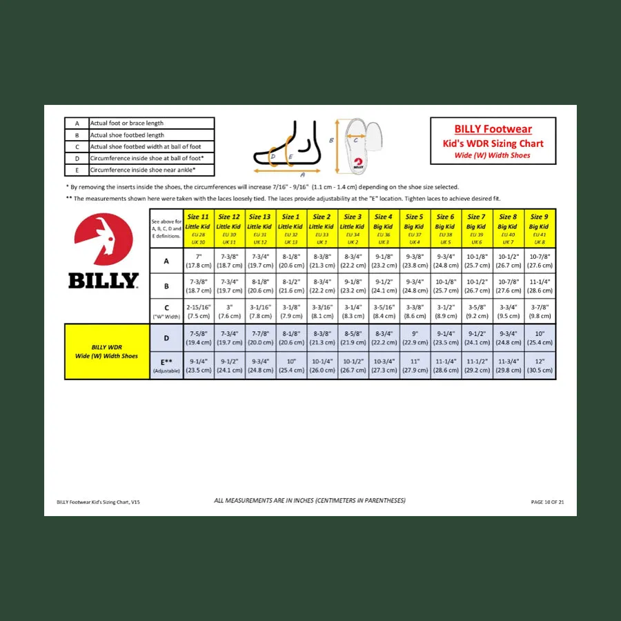 Kids' Billy Classic XDR High X-Wide