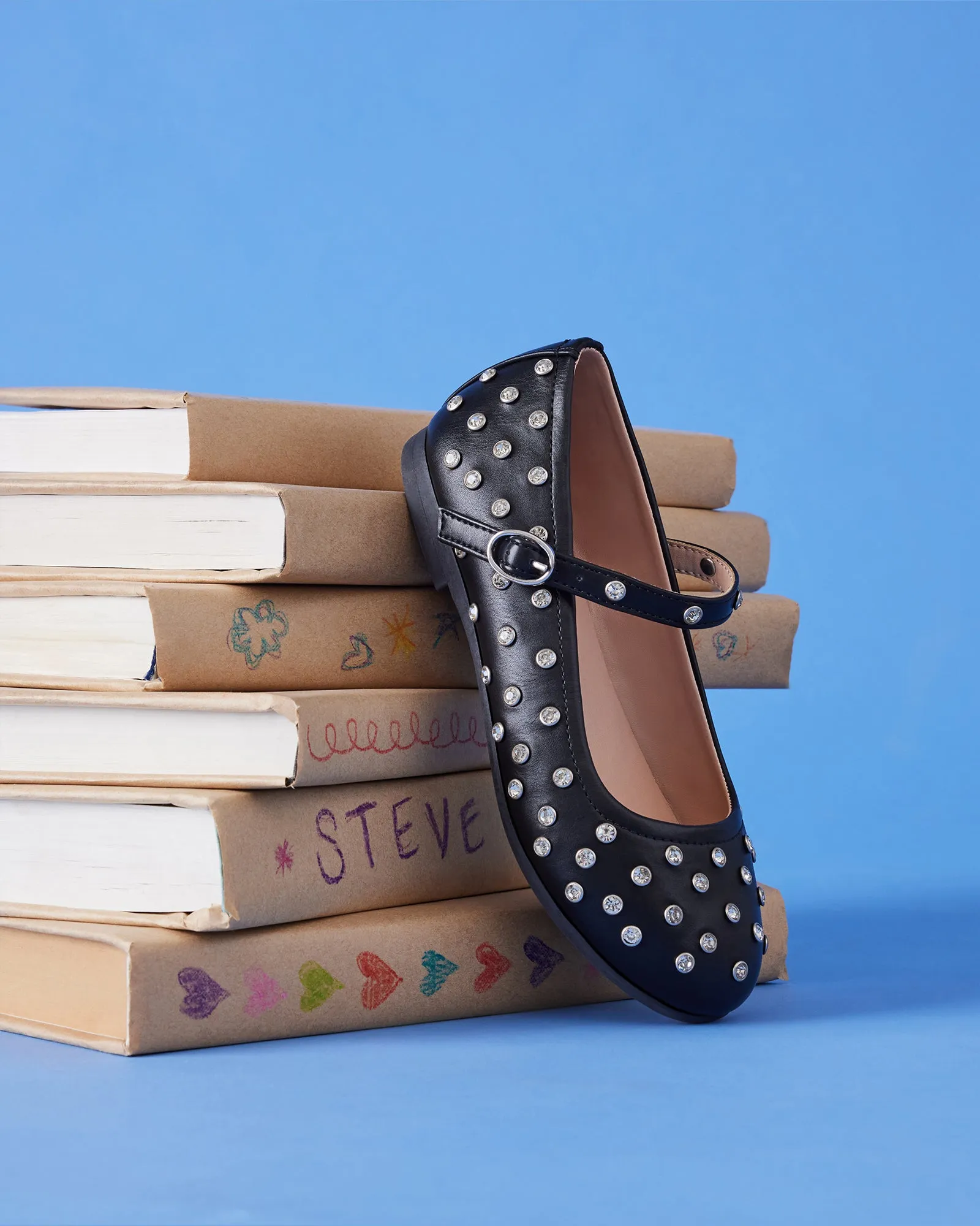 KIDS' VINETTA BLACK RHINESTONES