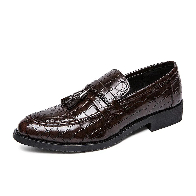 Leather Pointed Toe Soft Sole Tassel Casual Business Men Dress Shoes