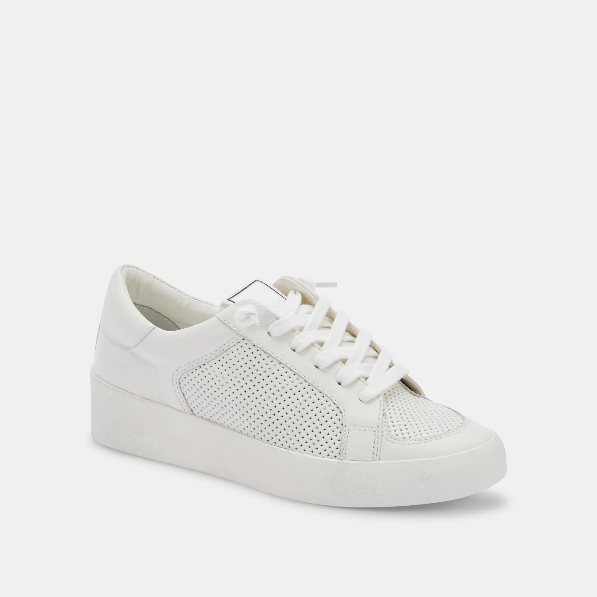 LEDGER SNEAKERS WHITE PERFORATED LEATHER