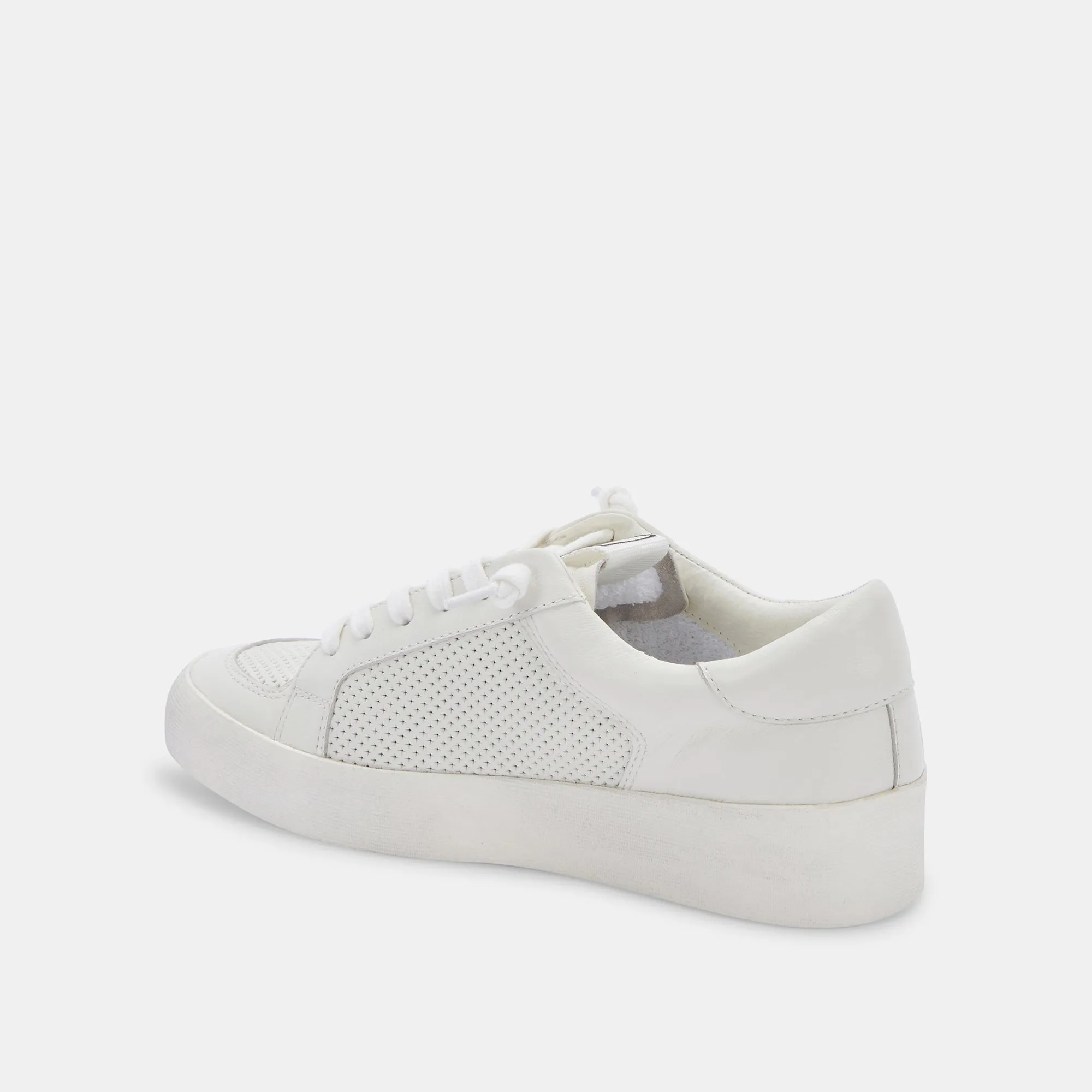 LEDGER SNEAKERS WHITE PERFORATED LEATHER