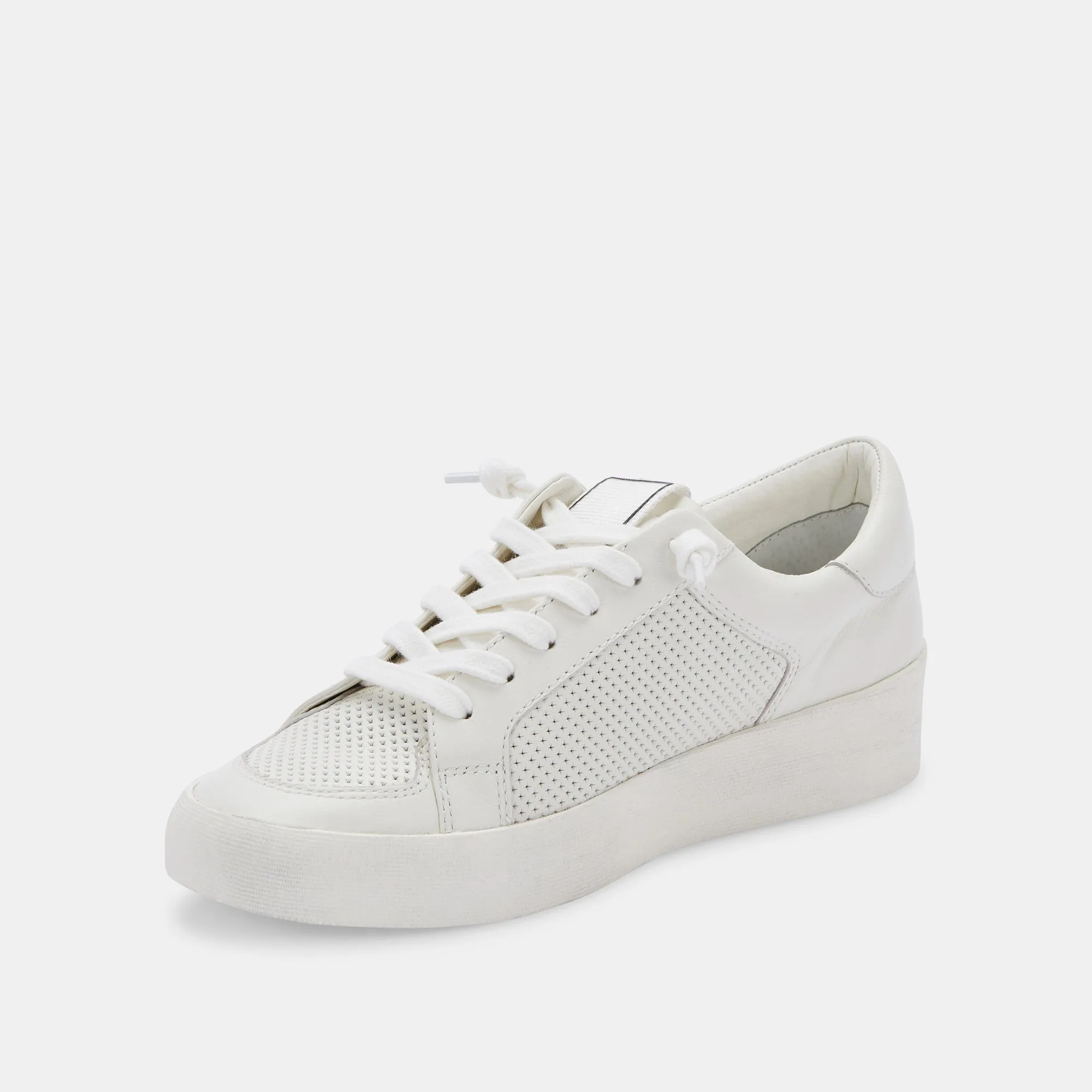 LEDGER SNEAKERS WHITE PERFORATED LEATHER