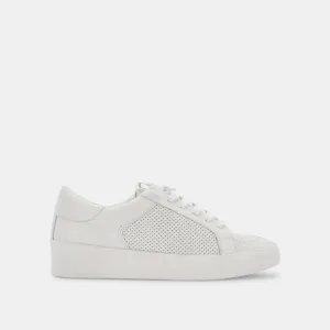LEDGER SNEAKERS WHITE PERFORATED LEATHER