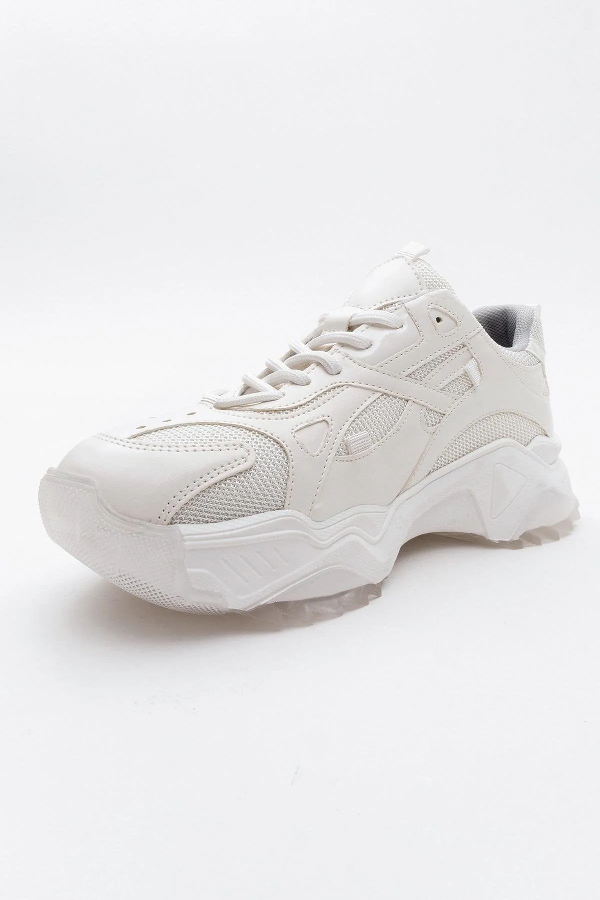 Loretta Vegan Leather Platform Sneakers | White
