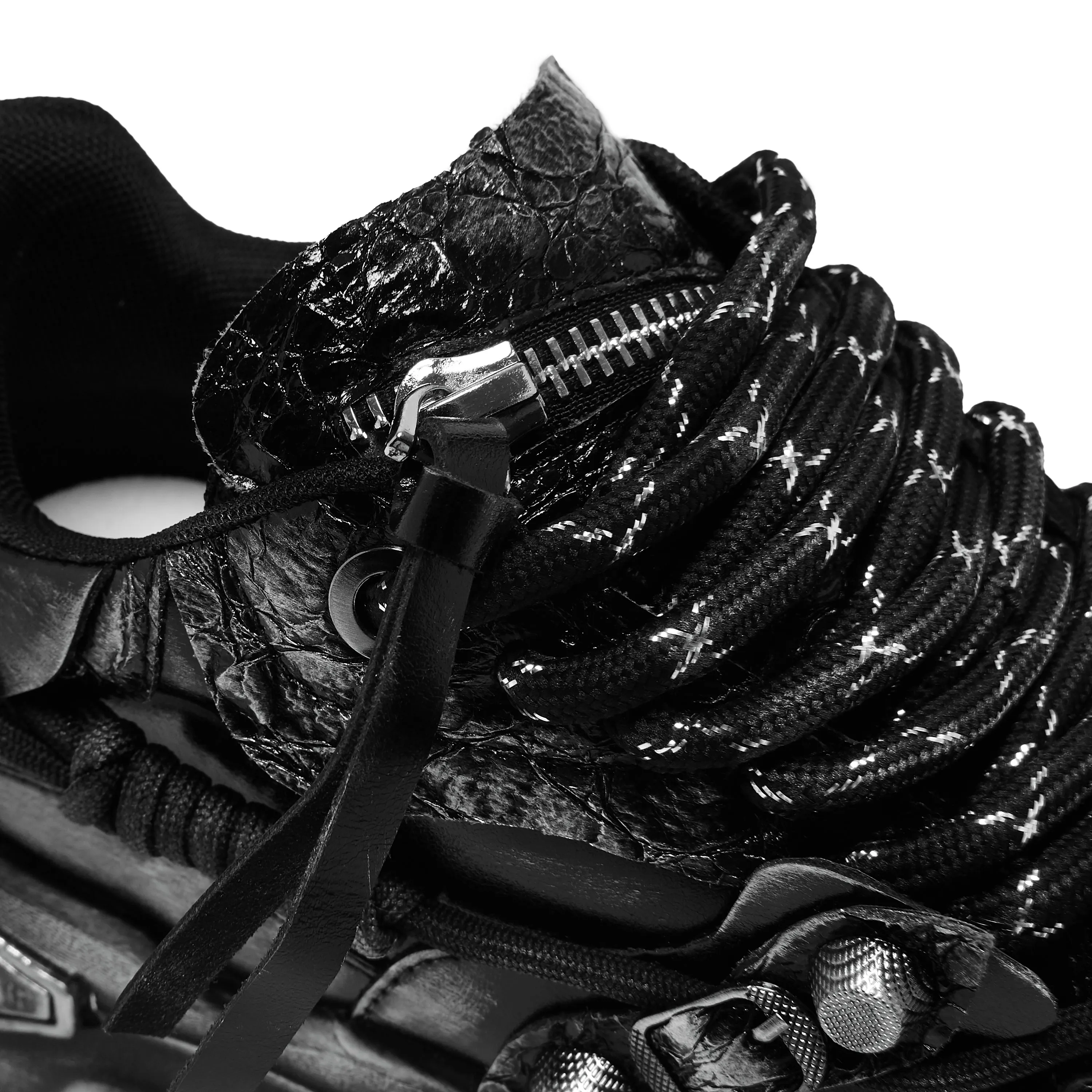 Metamorphosis Distressed Platform Trainers - Charcoal