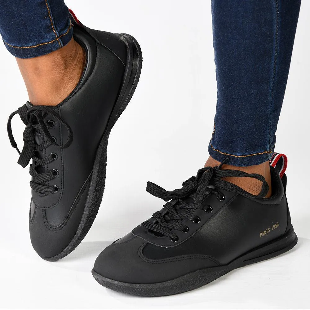 Pierre Cardin Wembi 2 Ladies Lace Up Sneaker -  Black