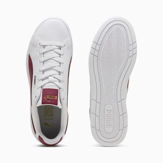 PUMA MEN'S COURT CLASSICO WHITE/RED SNEAKER SHOES