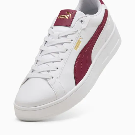 PUMA MEN'S COURT CLASSICO WHITE/RED SNEAKER SHOES