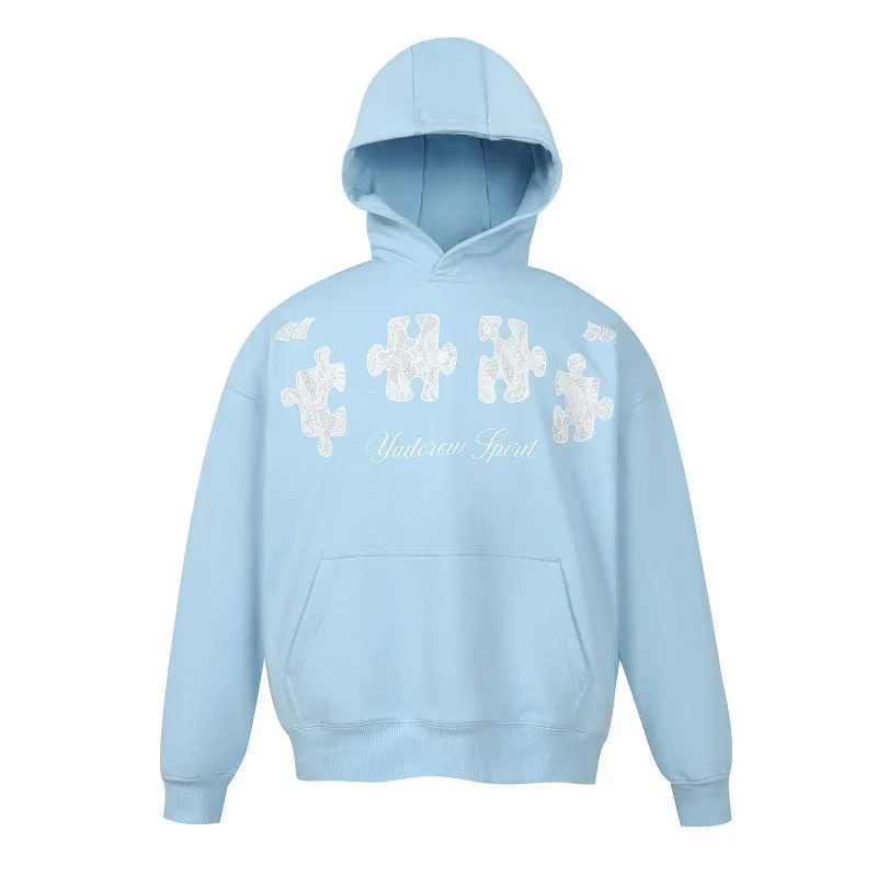 Puzzle Lace Print Hoodie