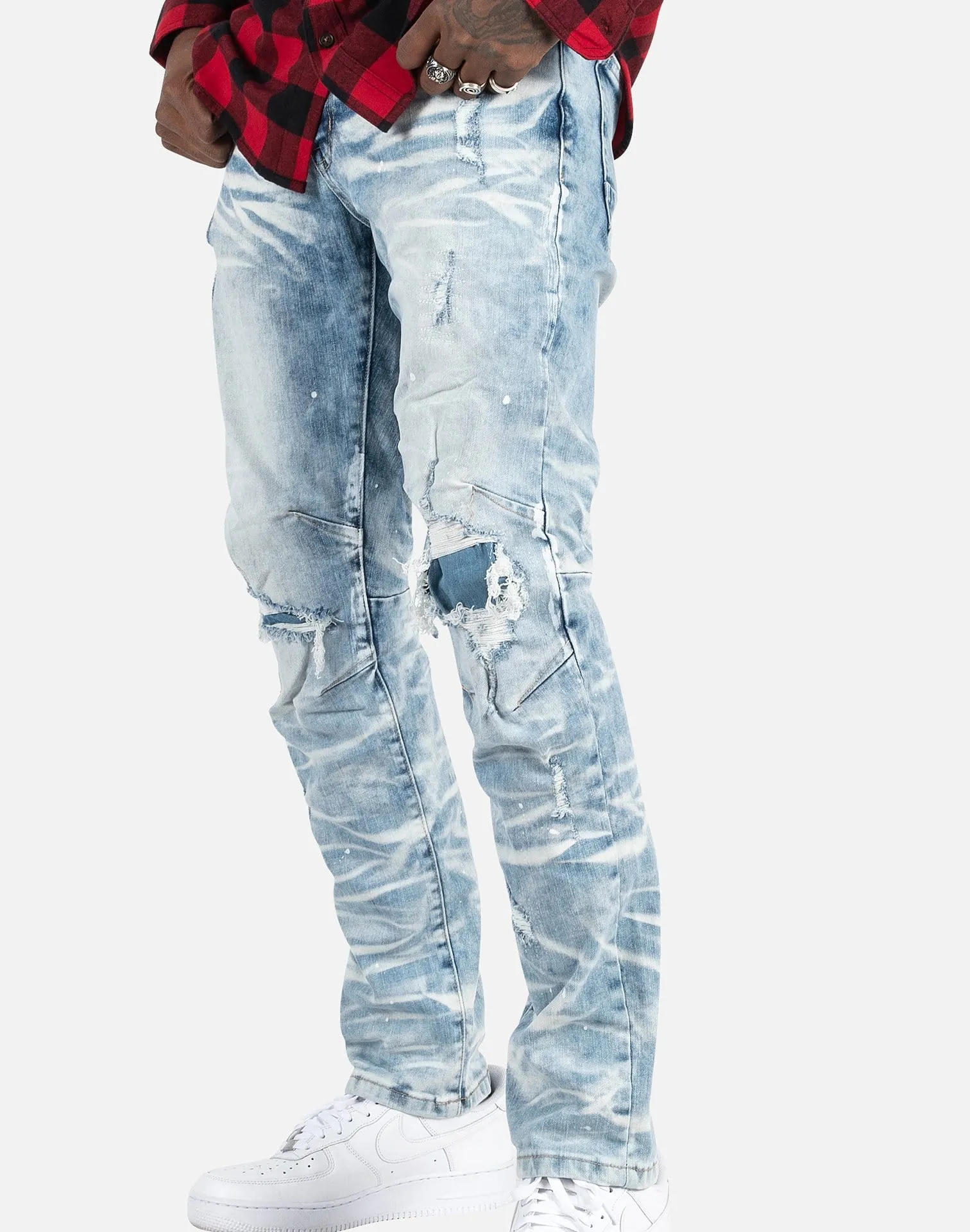 Smoke Rise Distressed Rip Denim Jeans