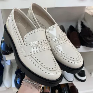 Spain Co Ivory Florentic Studded Chunky Loafer