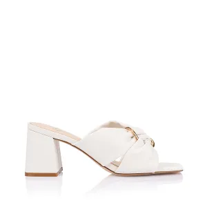 Stamos Block Heel Mules - Chalk White