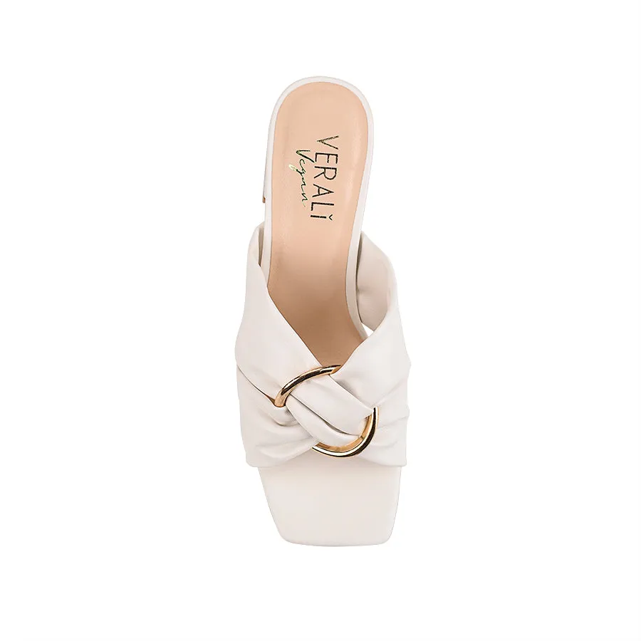 Stamos Block Heel Mules - Chalk White
