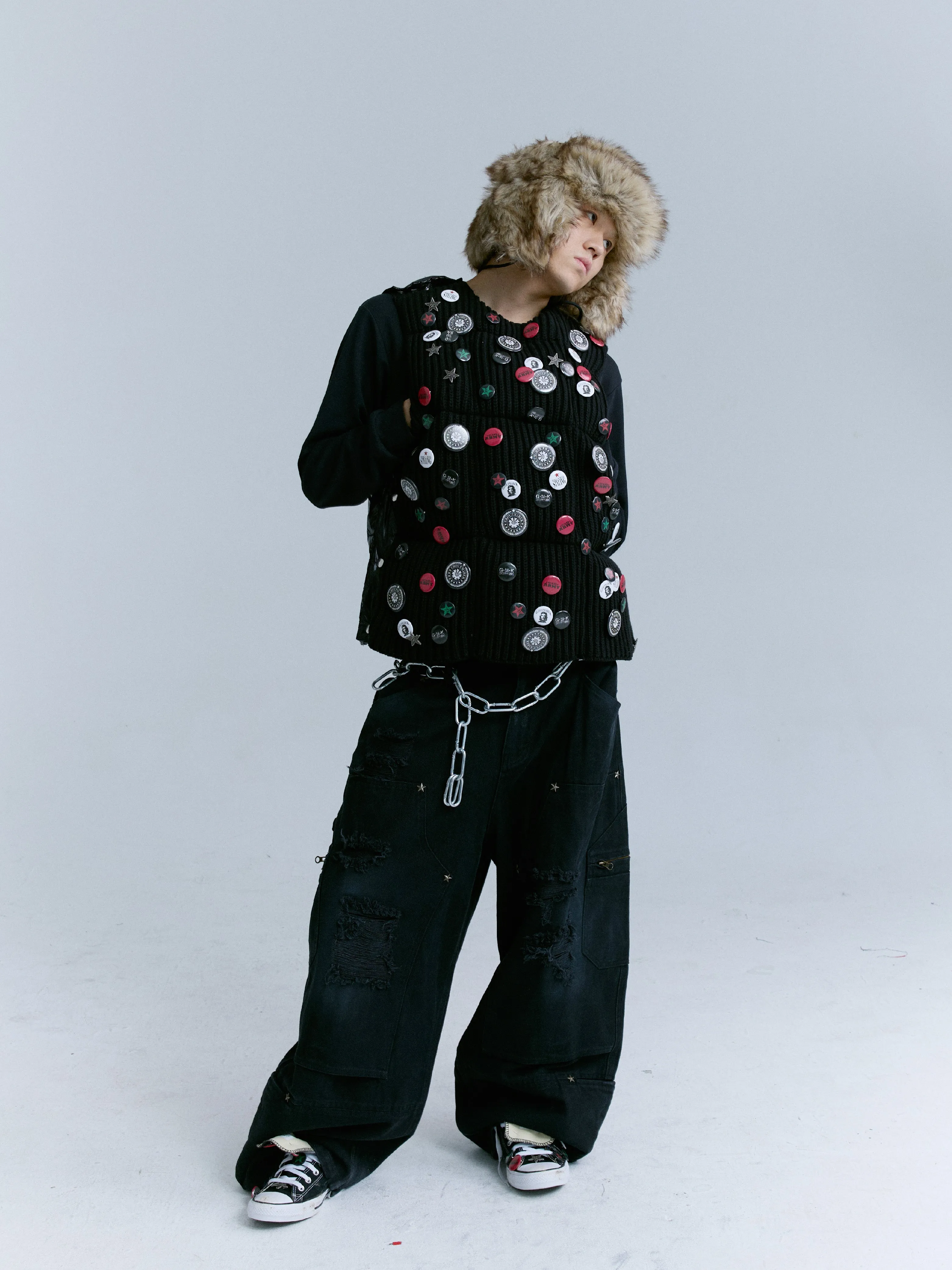 Star-accented Relaxed-fit Lumber Pants