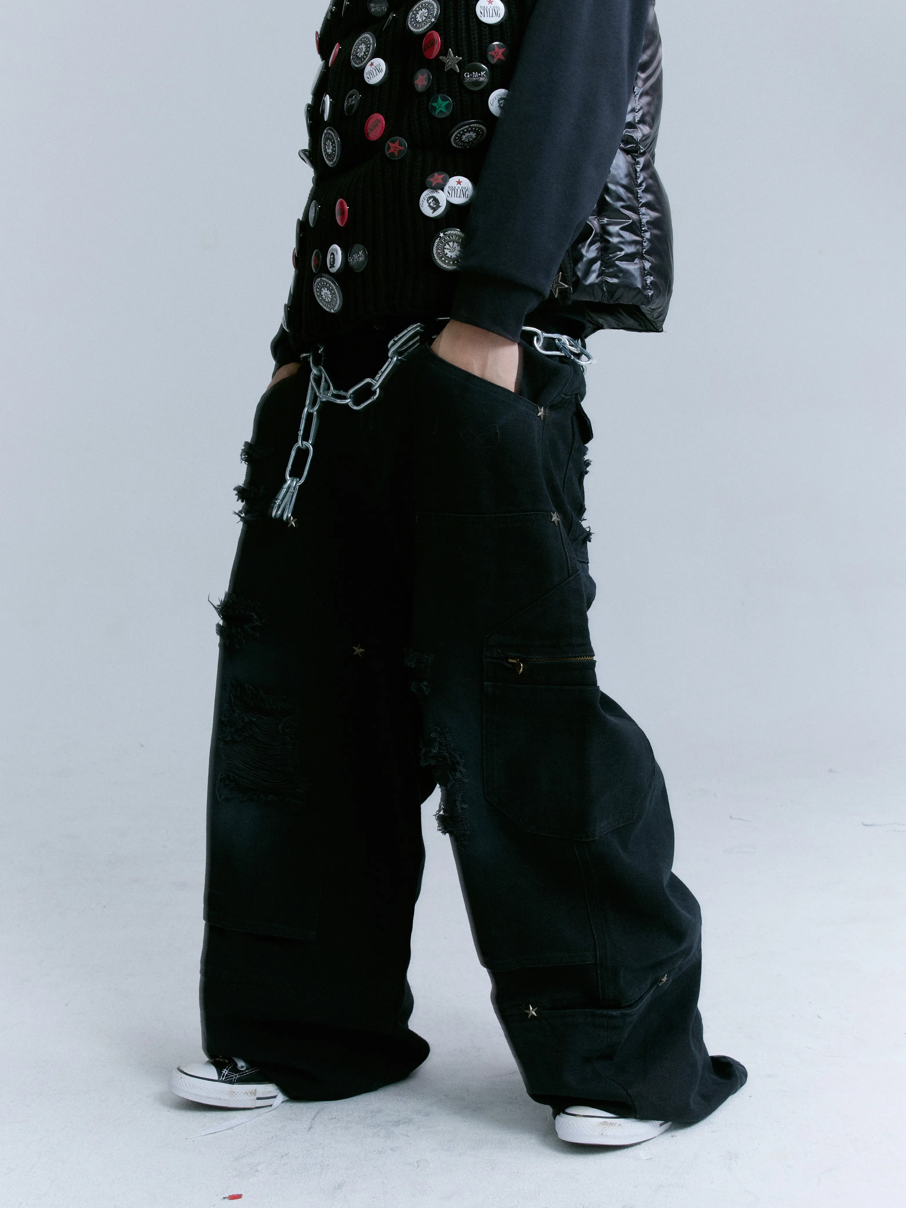 Star-accented Relaxed-fit Lumber Pants