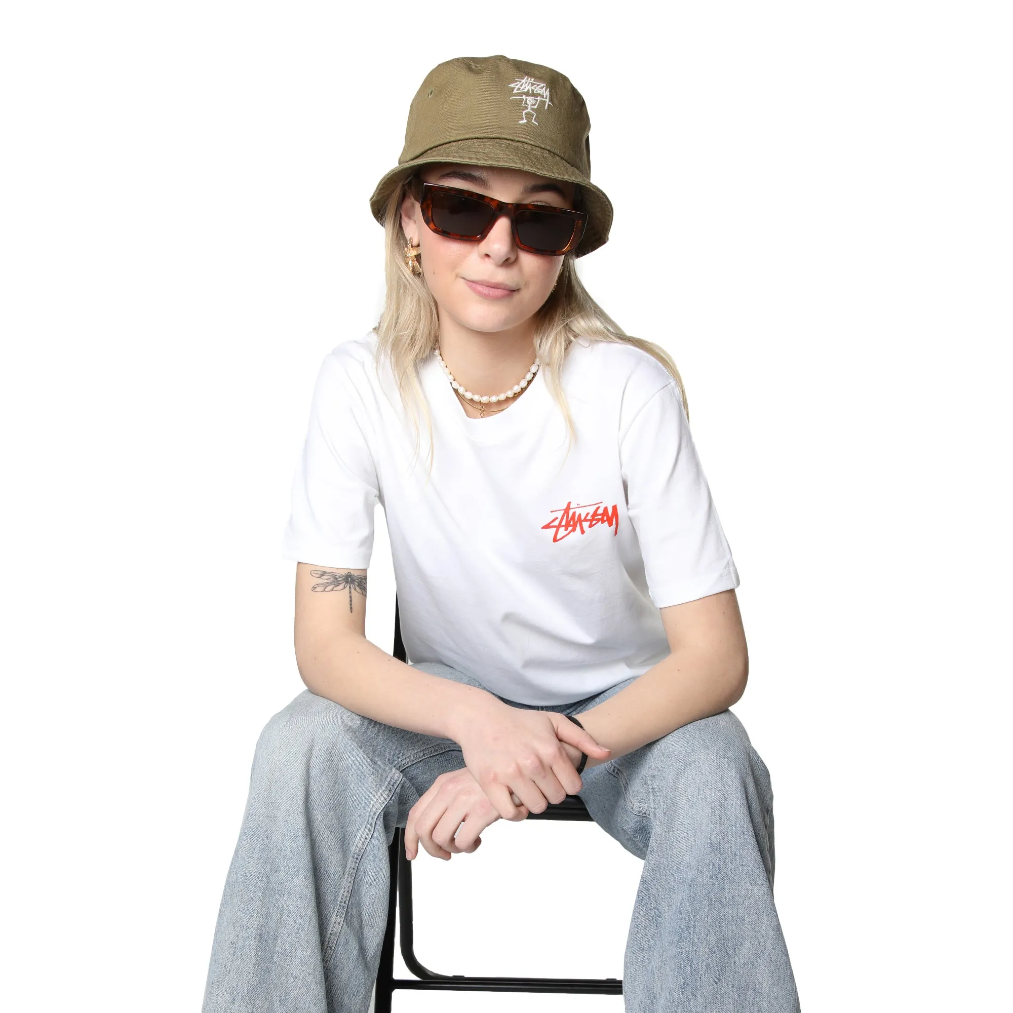Stüssy Warrior Man Bucket Hat Olive