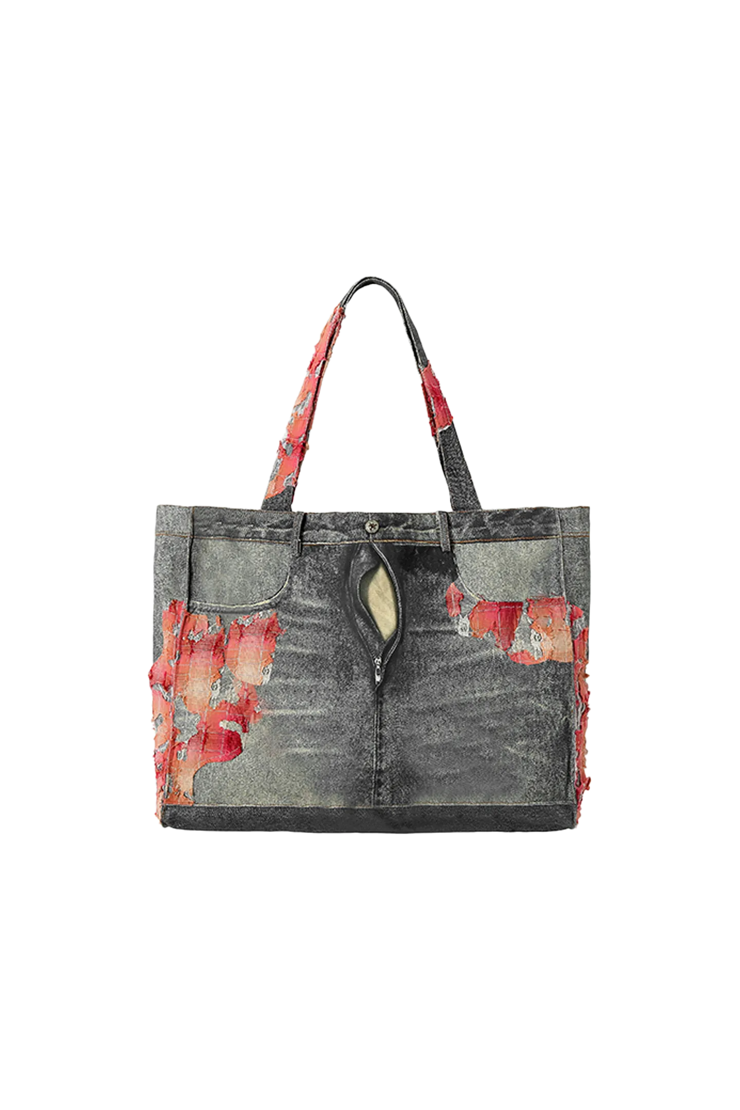 Sunset Cloud Lace Denim Tote Bag