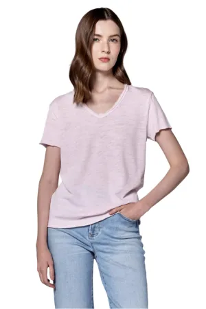 Vanya Short Sleeve Slub Tee - Pink A Boo