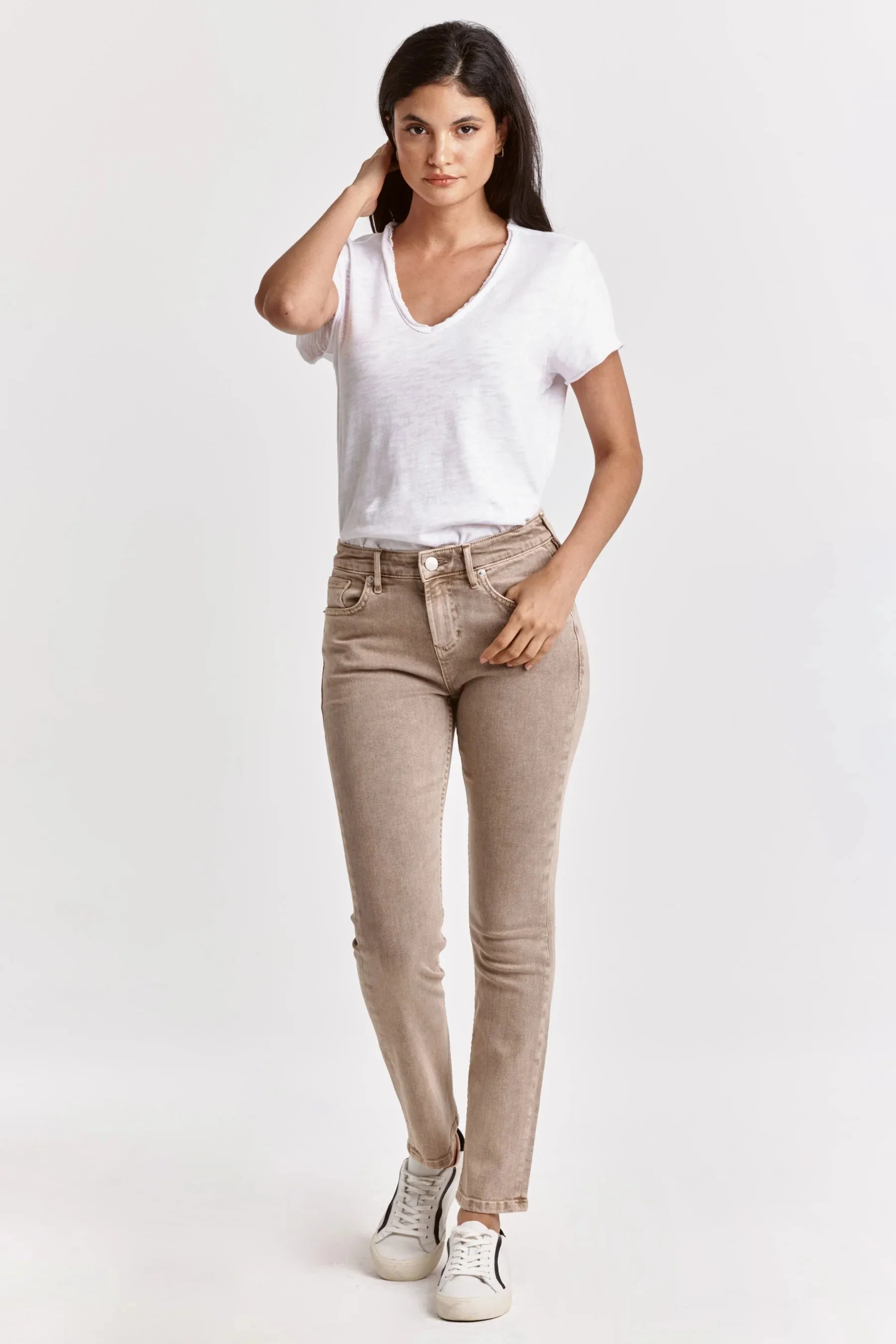 Vanya Short Sleeve Slub Tee - White
