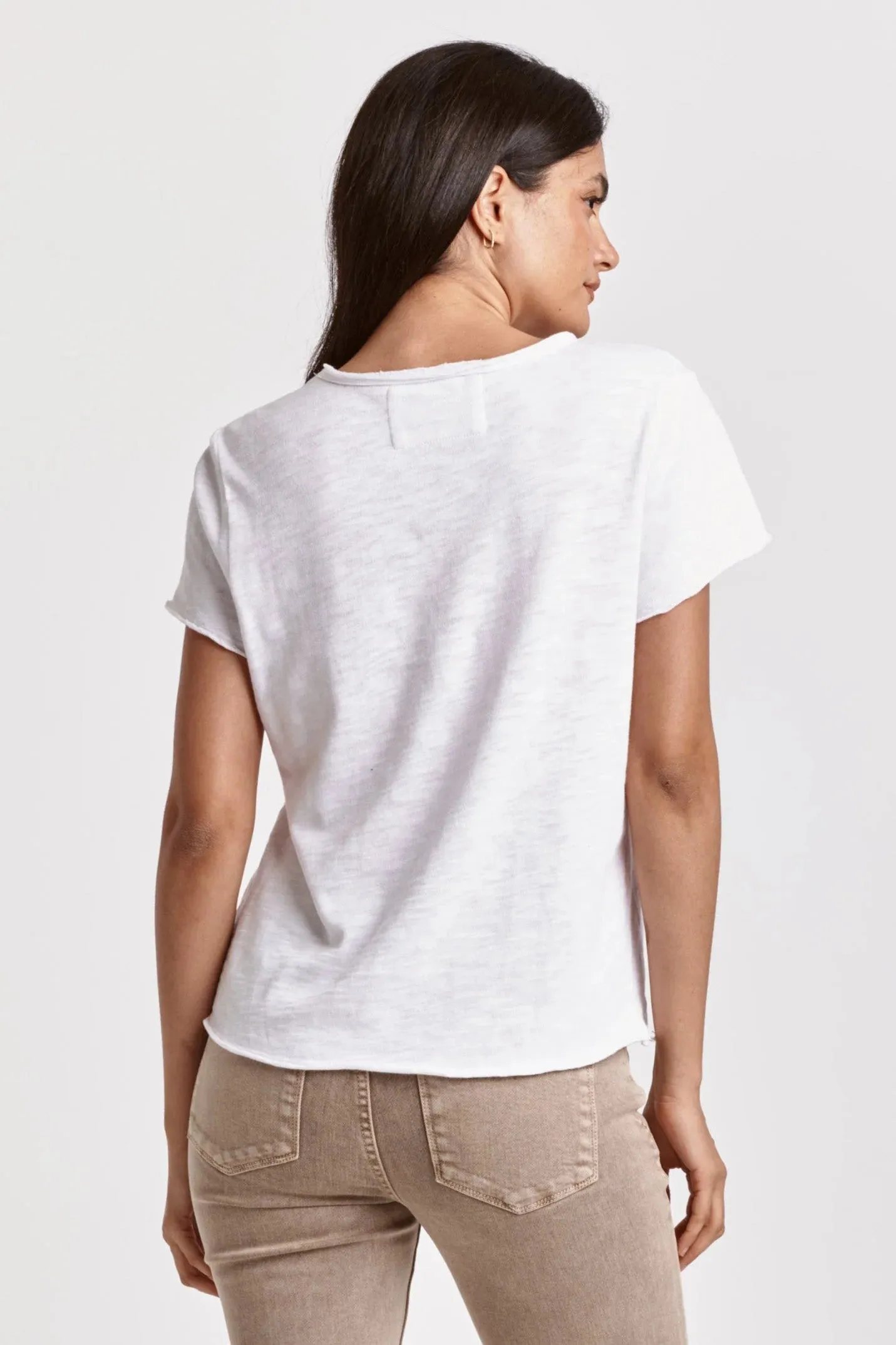 Vanya Short Sleeve Slub Tee - White