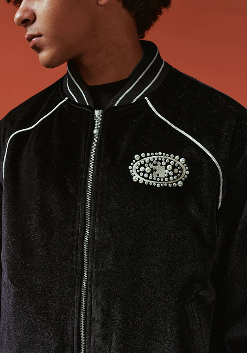 Velvet Pearl Embroidered Court Style Jacket