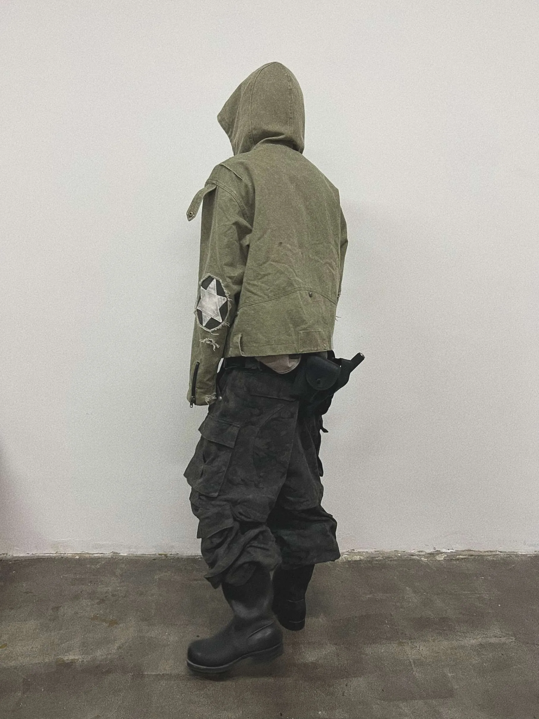 Washed and Distressed Vintage Workwear Jacket