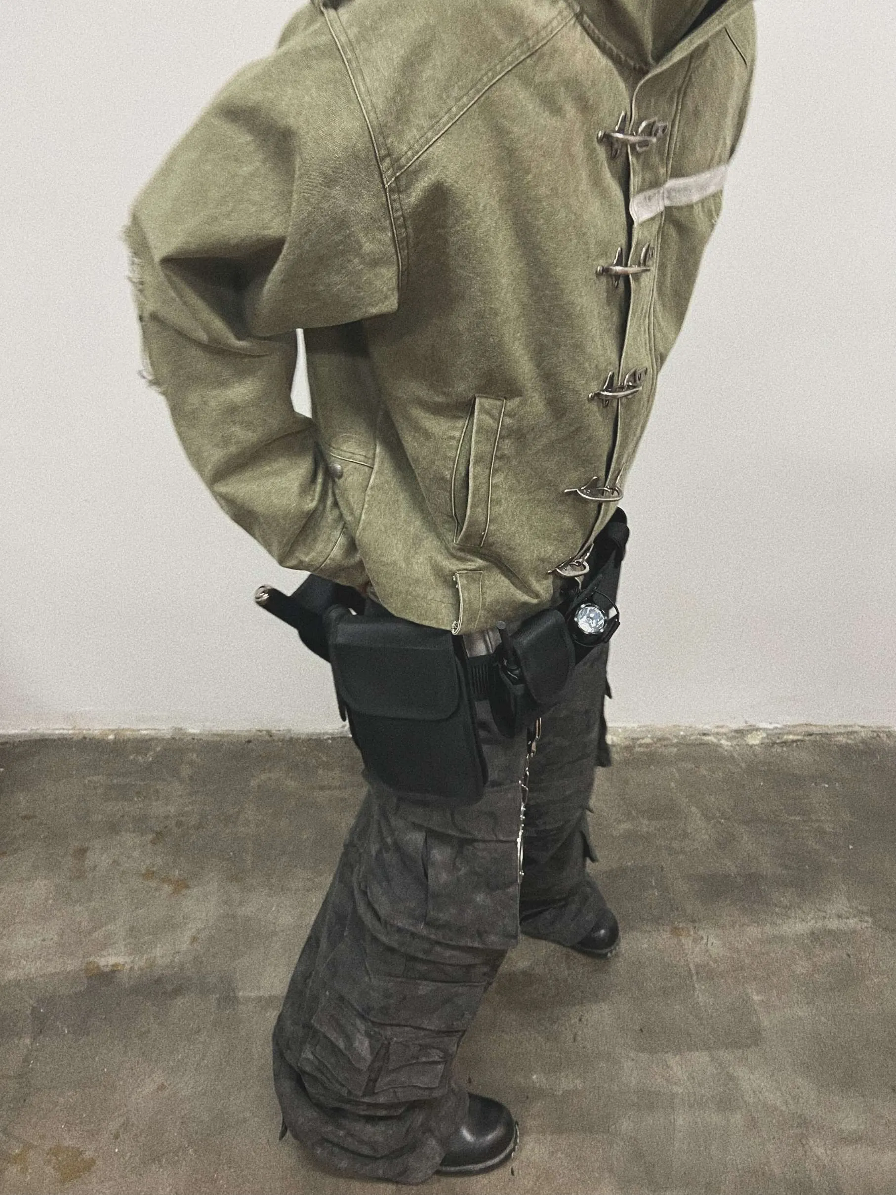 Washed and Distressed Vintage Workwear Jacket