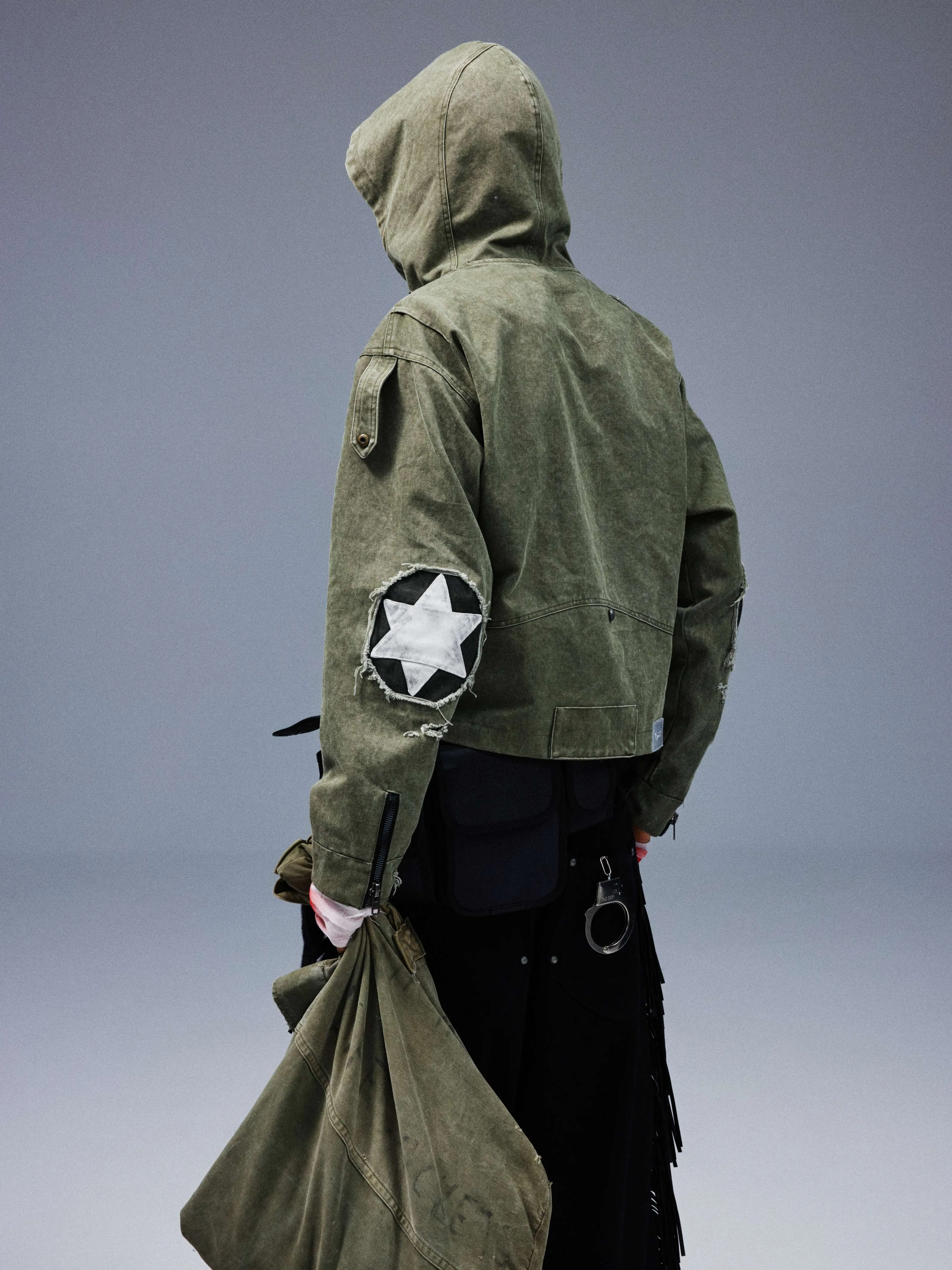 Washed and Distressed Vintage Workwear Jacket