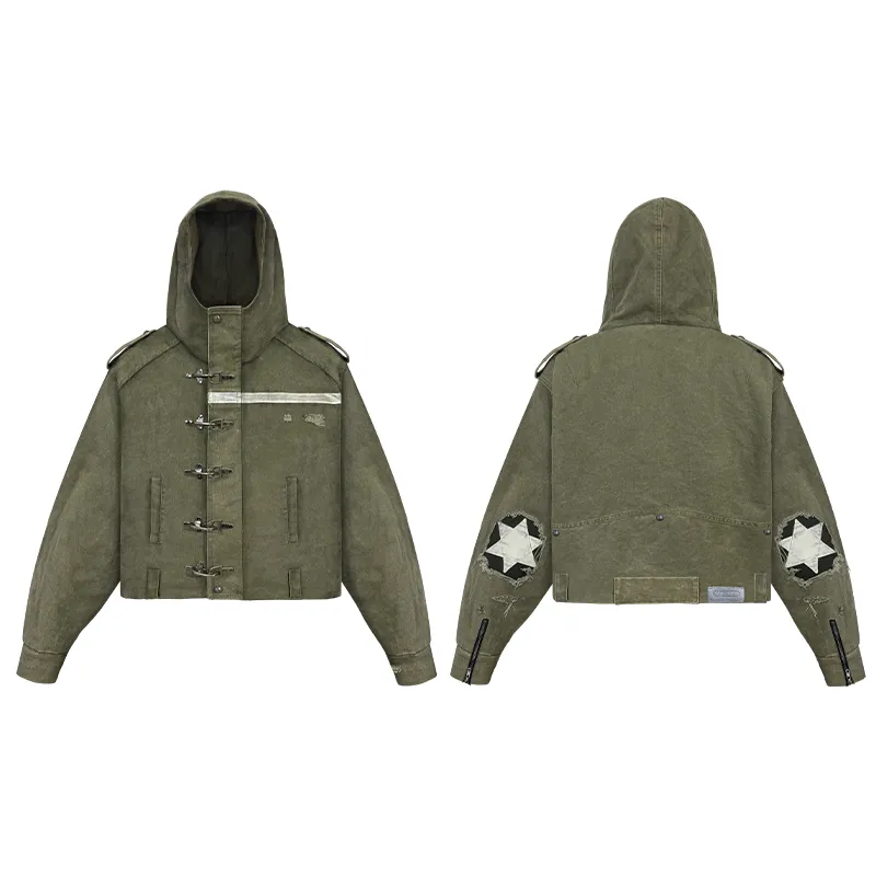 Washed and Distressed Vintage Workwear Jacket