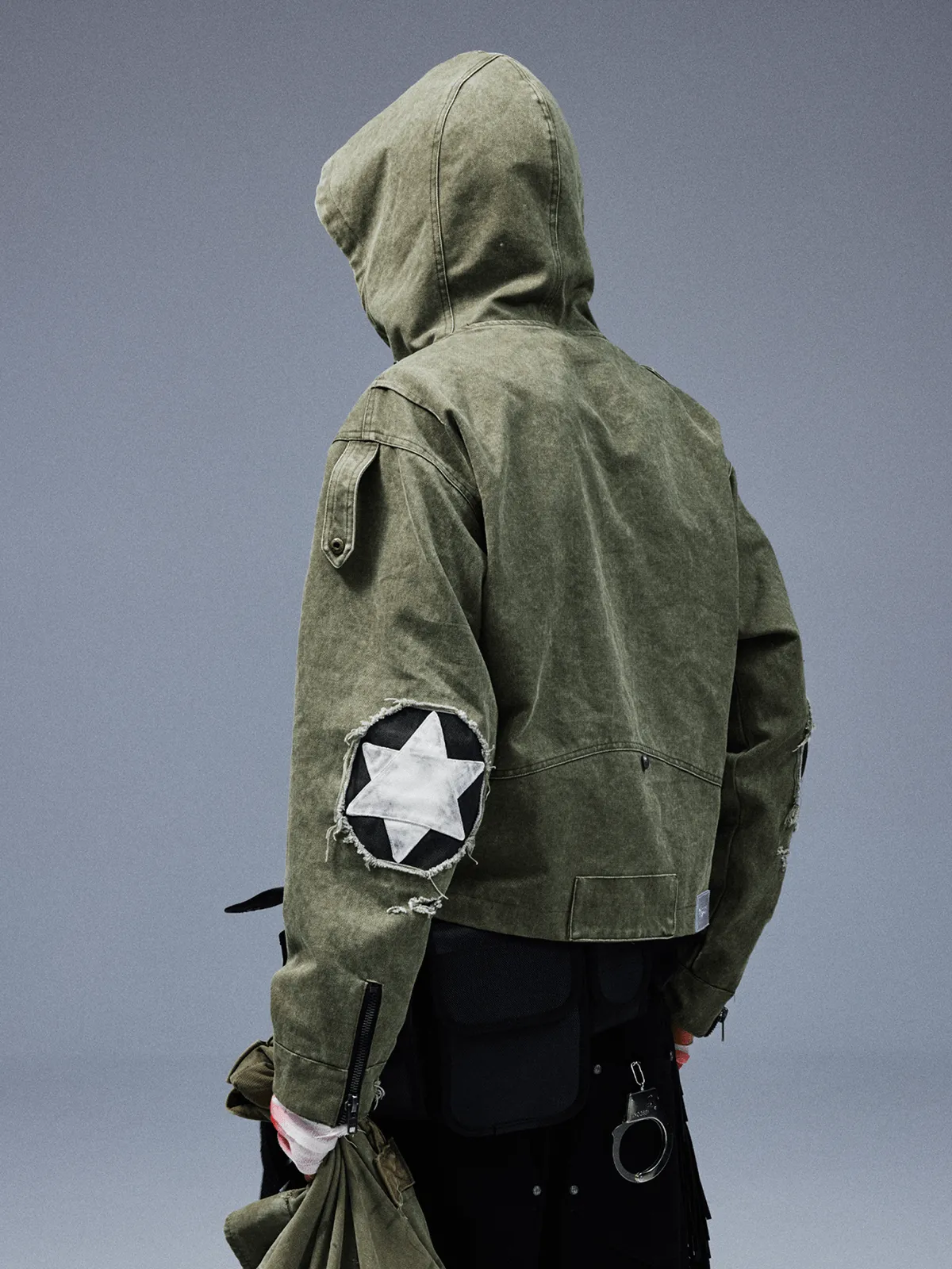 Washed and Distressed Vintage Workwear Jacket
