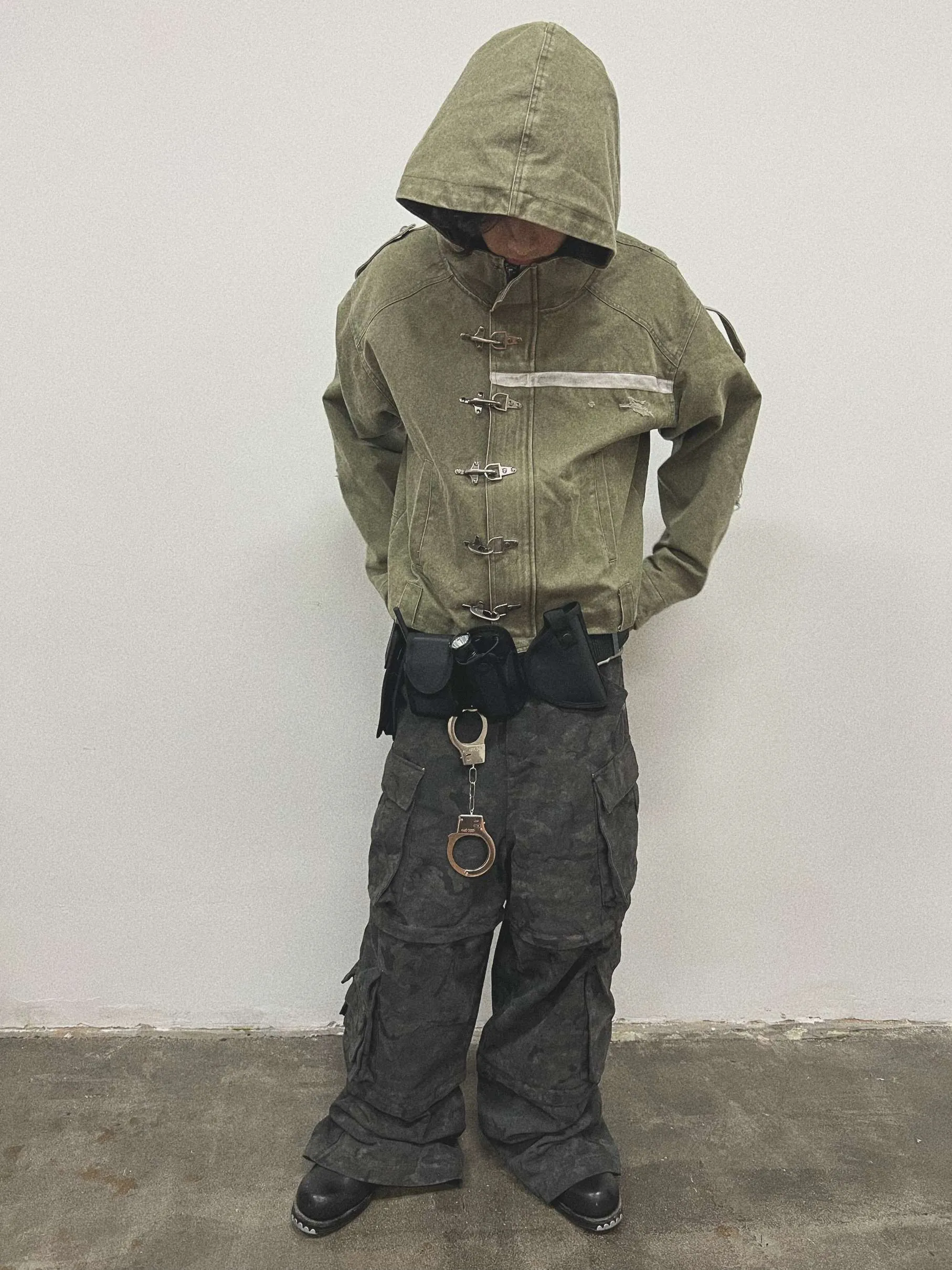 Washed and Distressed Vintage Workwear Jacket