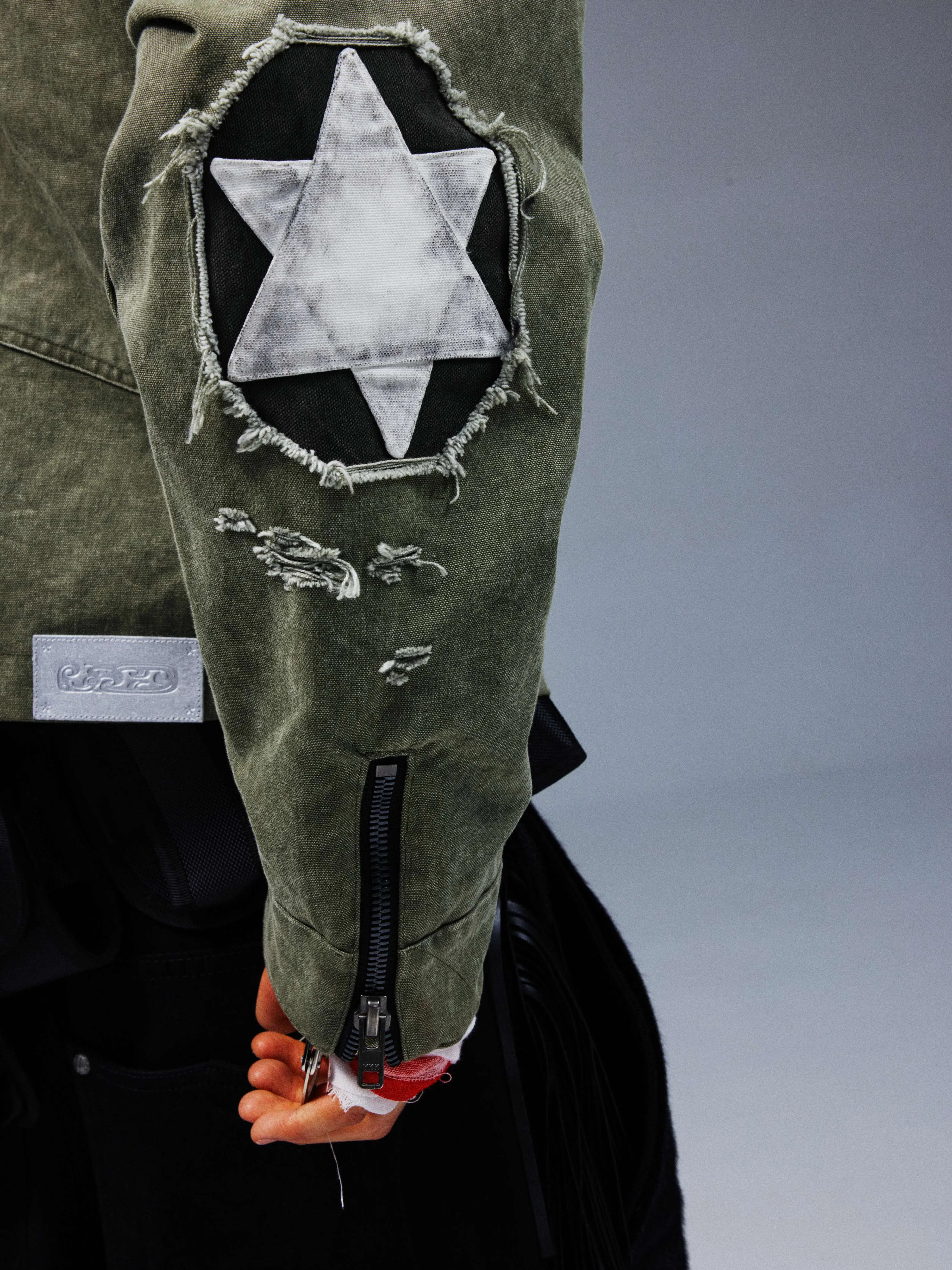 Washed and Distressed Vintage Workwear Jacket